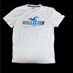 Hollister Multicolor Logo White Tee